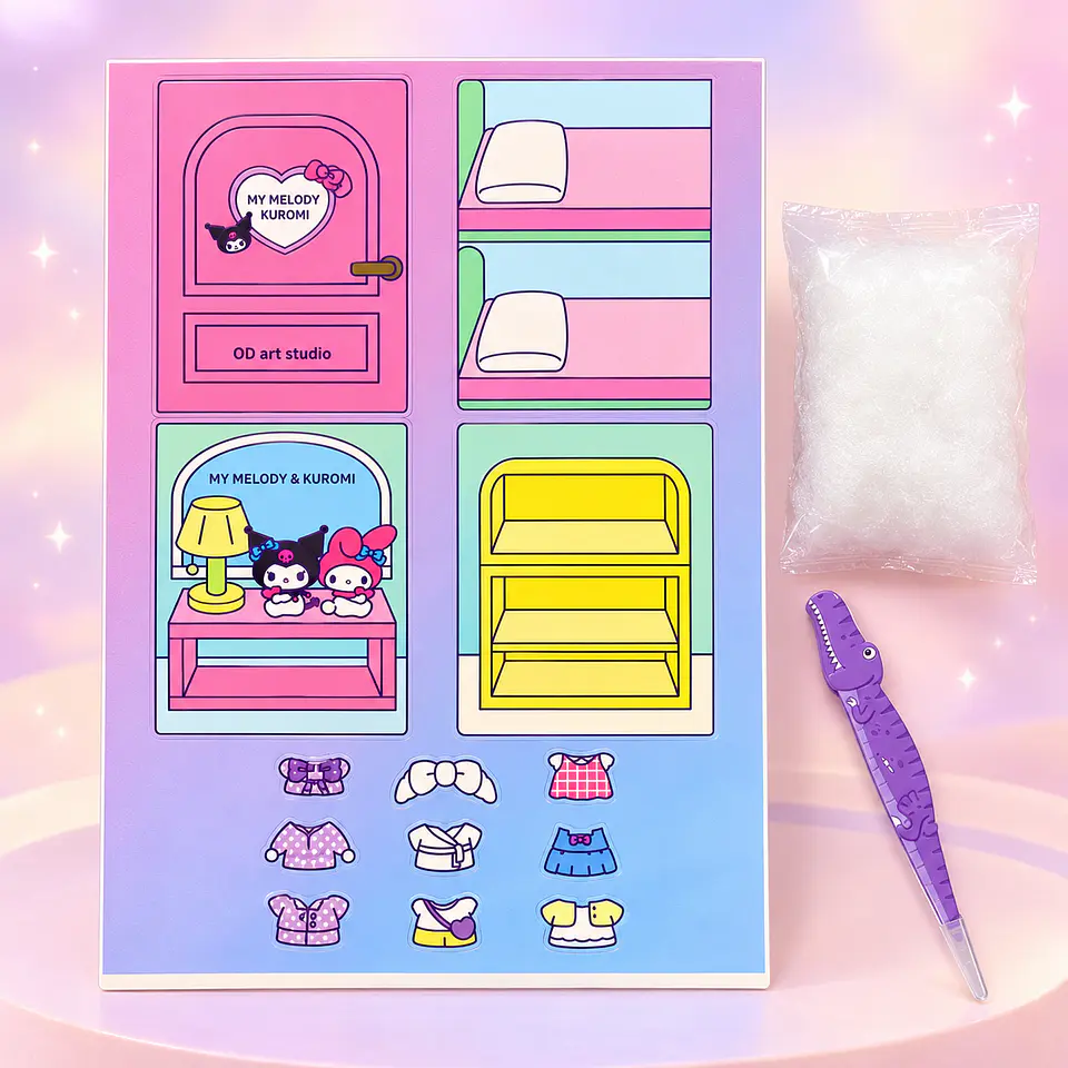 Kit DIY Libro Sensorial My Melody y Kuromi – Manualidades Kawaii 1