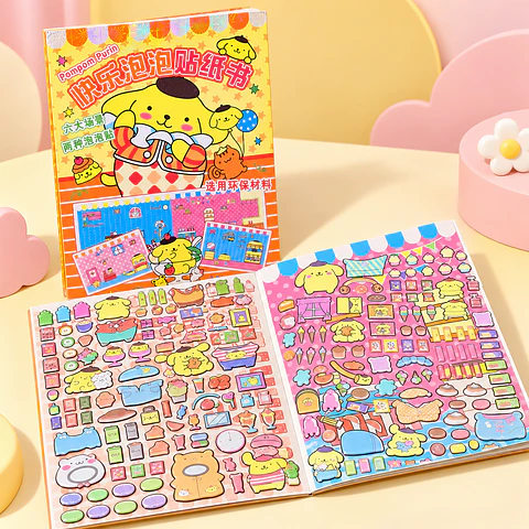 Libro de Escenas con Stickers Pompompurin – Sanrio