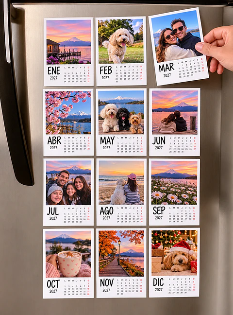 Calendario Imantado Personalizado 2027 – 12 Fotos