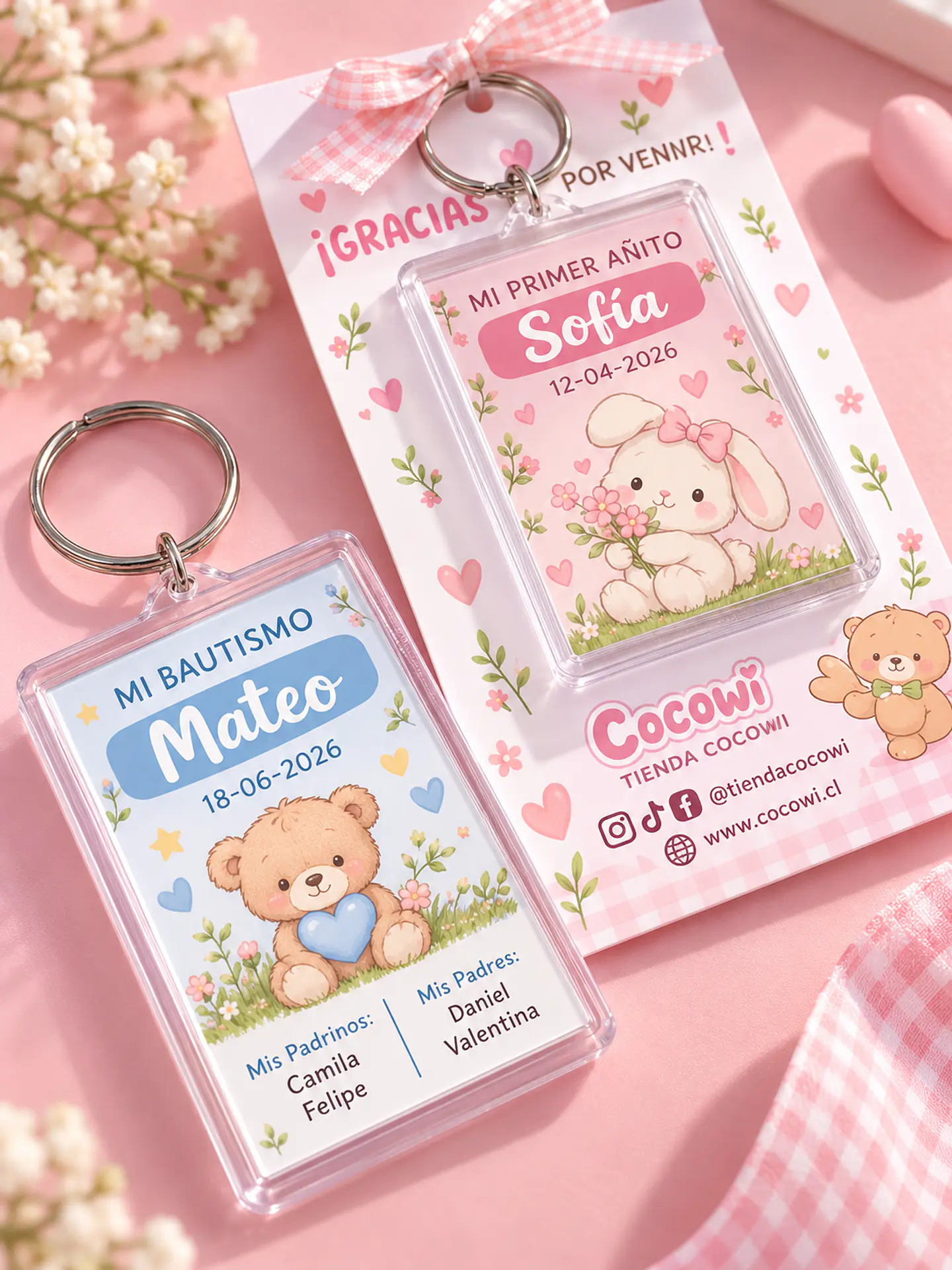 Llaveros Acrílicos Personalizados para Cumpleaños, Bautizos y Eventos  1