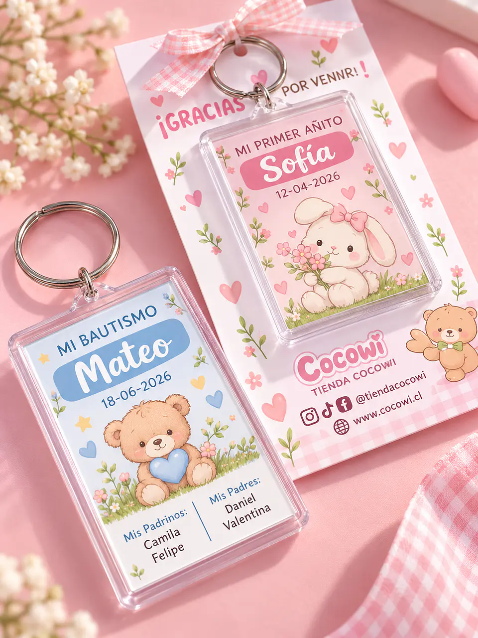 Llaveros Acrílicos Personalizados para Cumpleaños, Bautizos y Eventos  1