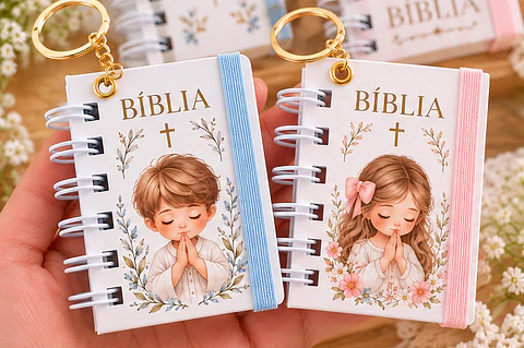 Mini Biblia con Llavero – Tapa Dura y Elástico | Recuerdos Personalizados