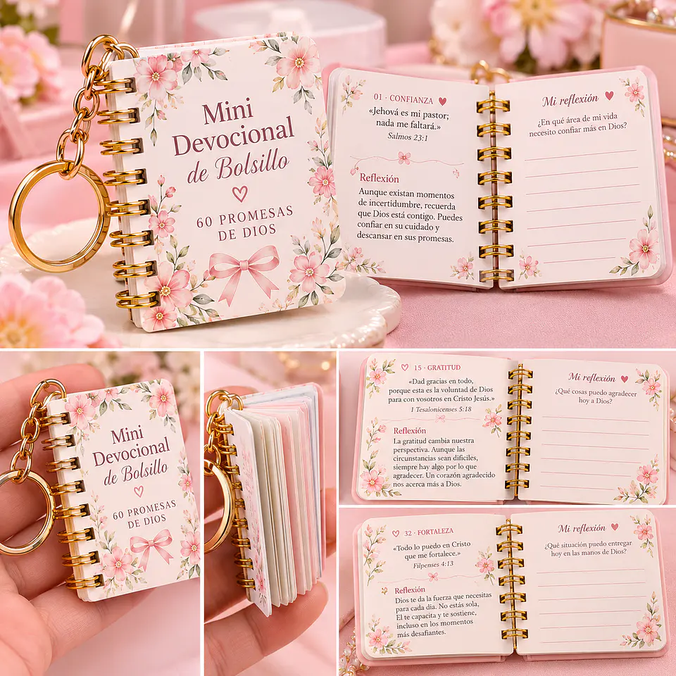 Mini Devocional de Bolsillo con Llavero – 60 Promesas de Dios 1