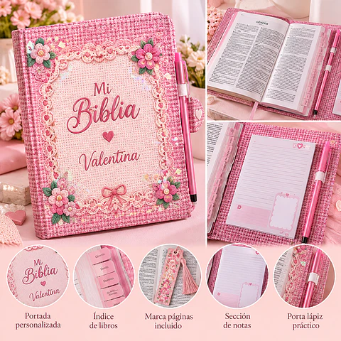 Biblia Personalizada Reina-Valera 1960 con Marcapáginas y Sección de Notas