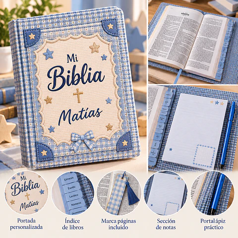 Biblia Personalizada Reina-Valera 1960 con Marcapáginas y Sección de Notas