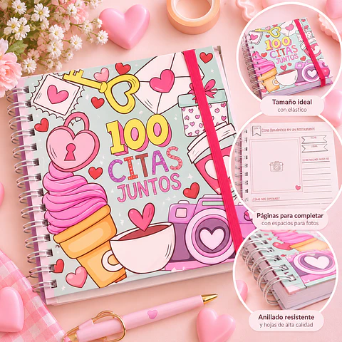 Libro 100 Citas Juntos – Álbum de Recuerdos para Parejas