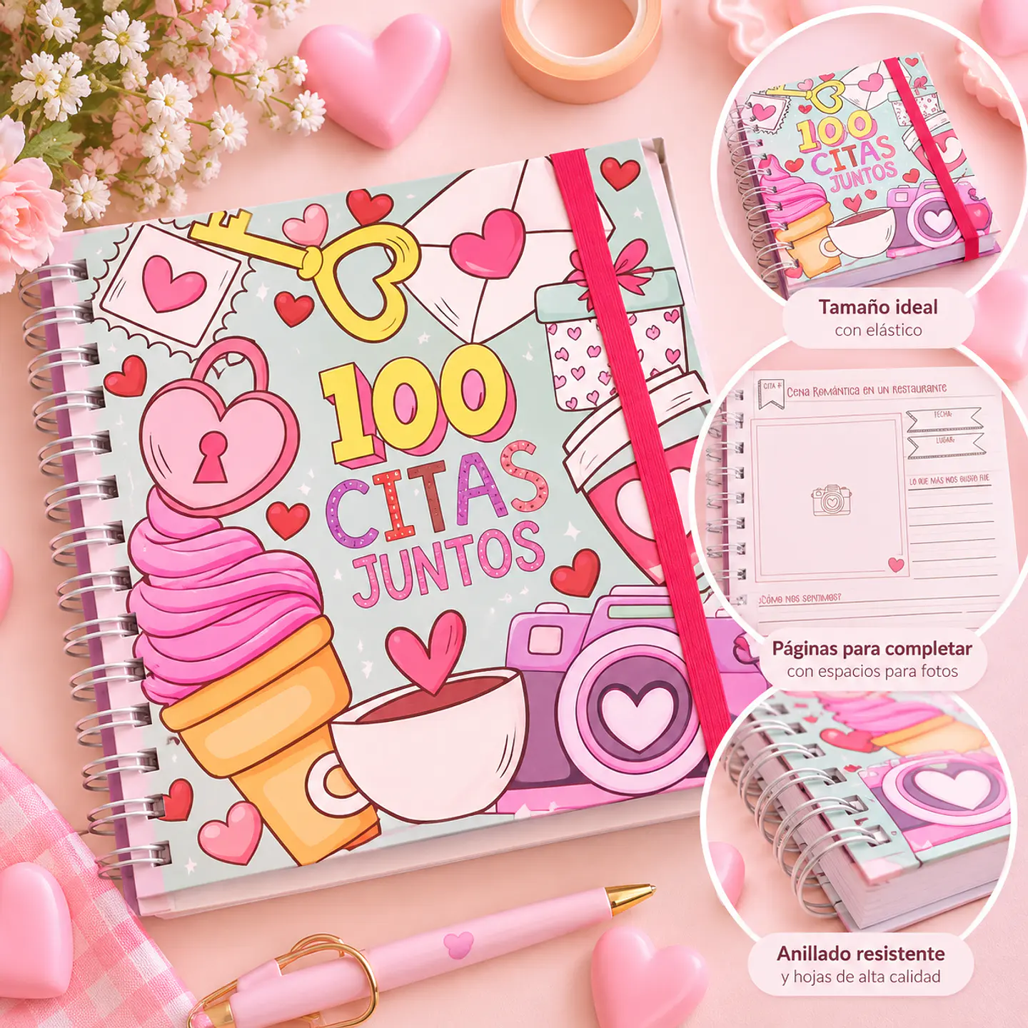 Libro 100 Citas Juntos – Álbum de Recuerdos para Parejas 1