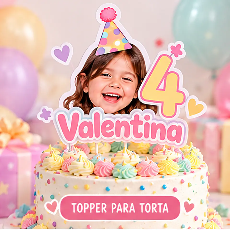 Topper para Torta Personalizado Caritas Virales 1
