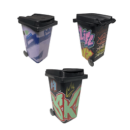 Basurero Graffiti Diseño Al Azar 