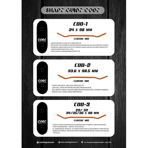 Deck Code Pro 34 mm - Shape Cod3 "Ridez"