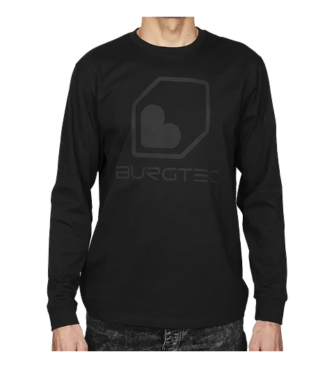 Polera Burgtec Manga Larga Black on Black