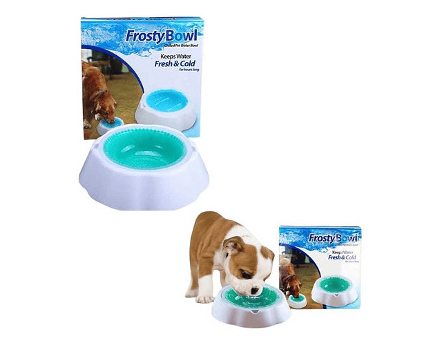 Plato Bowl Mantiene Agua Fresca Para Mascota - Verano Frosty