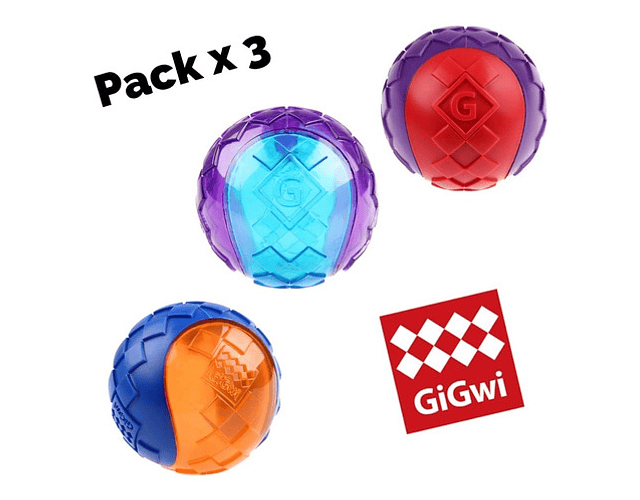 Pack 3 Pelotas Squeaker Gigwi Para Perro Talla S - Codystore