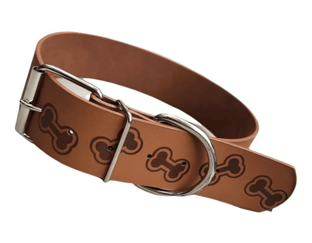 Collar De Cuero Para Perros Medianos O Grandes / Huesitos