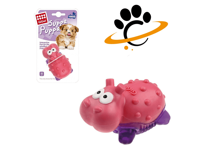 Juguete Cachorro Suppa Puppa Hipopótamo Rosado/morado Gigwi
