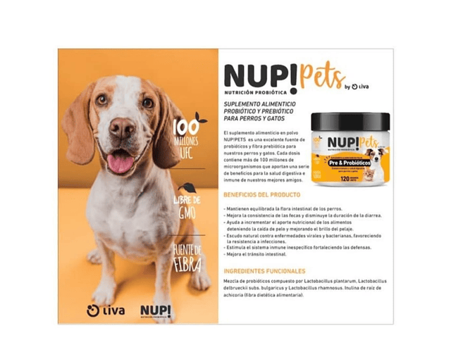 Nup! Pets Suplemento Pre & Probióticos Perro Y Gato - Carne