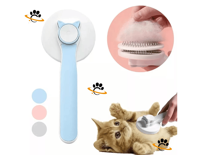 Cepillo De Pelo Gato, Perro, Mascota Con Botón Limpieza Cs