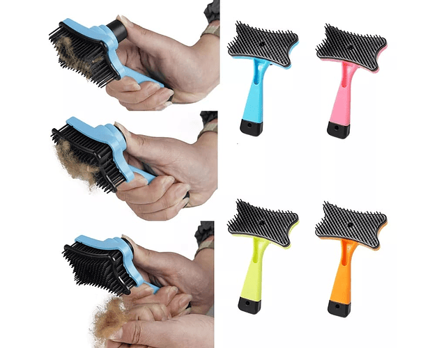Cepillo Para Mascotas Con Botón Extractor Fácil Limpieza Cs