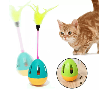 Juguete Interactivo Porfiado + Pluma Para Gatos Mascotas Cs