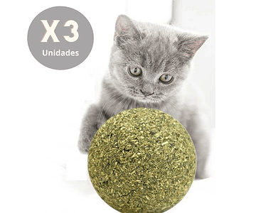 Pack X3 Bolas Catnip Merienda Prensada Gatos Hierba Gatera