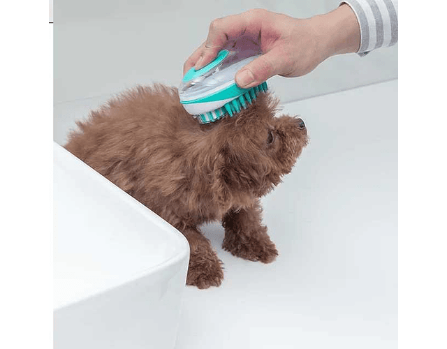 Cepillo Para Perros 2 En 1 Masajes Dispensador De Shampoo Cs