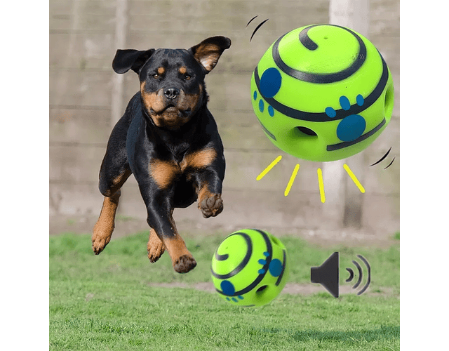 Pelota Solida Con Sonido Para Mascotas Perros Wobble Wag Cs