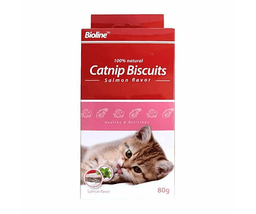 Galletas De Catnip Y Salmon Gato Bioline 80 G