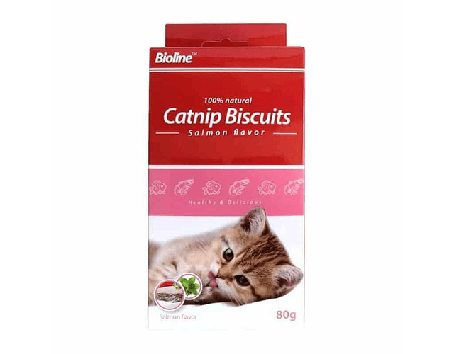 Galletas De Catnip Y Salmon Gato Bioline 80 G