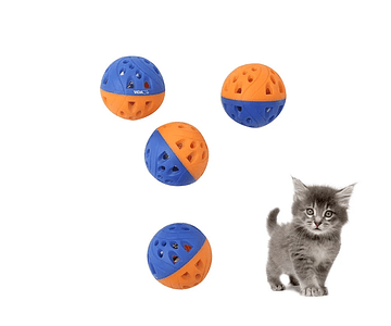 Pack Dos Pelotitas Para Gatos Con Campanitas Juguete Mascota