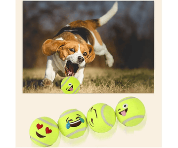 Pelota De Tenis Para Perros Juguete Mascotas - Diseño Emojis