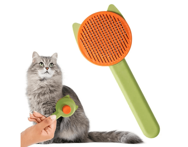 Cepillo Elimina Pelo Gato, Perro, Mascota Con Botón Limpieza