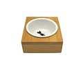 Plato Bowl De Loza Para Mascotas En Altura Base De Madera