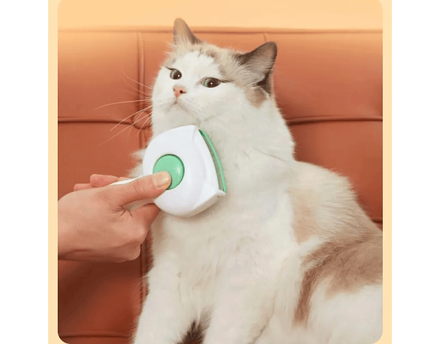 Cepillo Gatito Para Mascotas Botón Extractor Fácil Limpieza