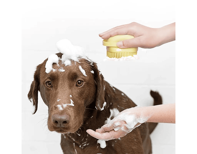 Cepillo De Baño Para Perro Gato Mascotas Con Dispensador Cs