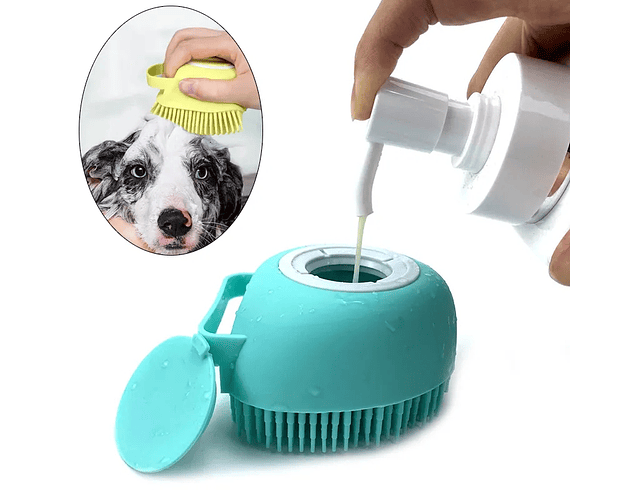 Cepillo De Baño Para Perro Gato Mascotas Con Dispensador Cs