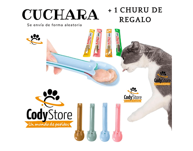 Cuchara Para Churús Alimentador De Mascotas + Regalo