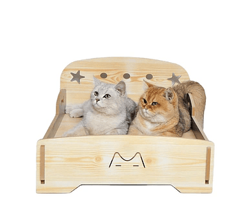 Cama De Madera Confortable Para Mascotas Perros Y Gatos - Cs