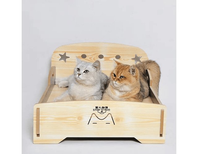 Cama De Madera Confortable Para Mascotas Perros Y Gatos - Cs
