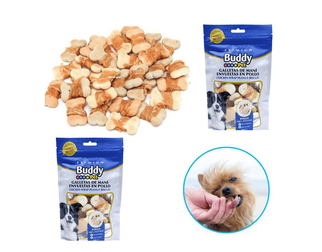 Snack Buddy Pet Galletas De Mani Envueltas En Pollo Mascotas