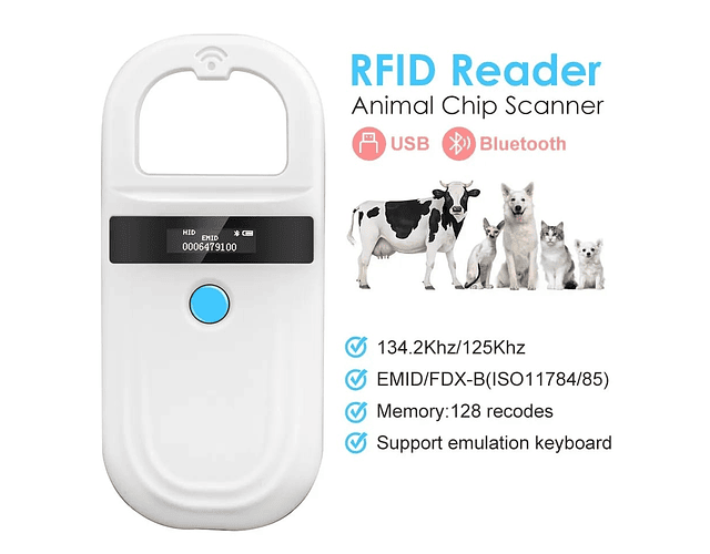 Lector De Chip Microchip Para Mascotas Con Usb Y Bluetooth