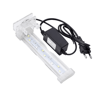 Lampara De Cristal Luz Led Para Pecera Acuario 30 - 40 Cm 8w