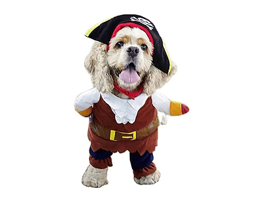 Disfraz Para Perro Y Gatos Diseño Pirata Halloween Mascotas