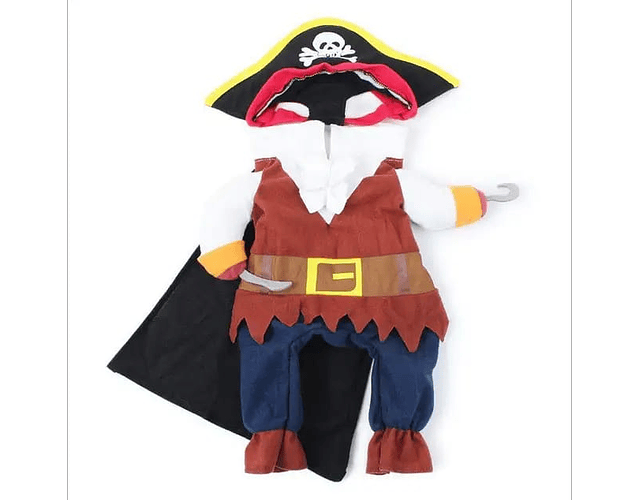 Disfraz Para Perro Y Gatos Diseño Pirata Halloween Mascotas