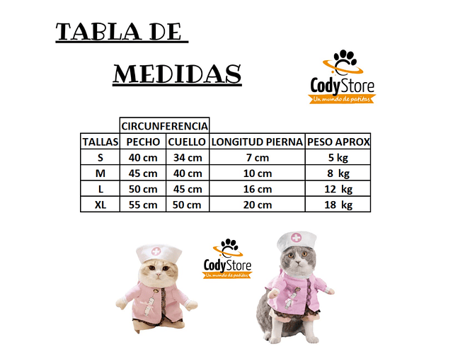 Disfraz Para Perro Y Gato Diseño Enfermera Halloween Mascota