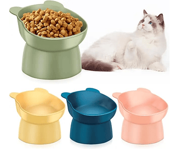 Cuenco Bowl Plato Inclinado Elevado Para Perro Gatos Mascota