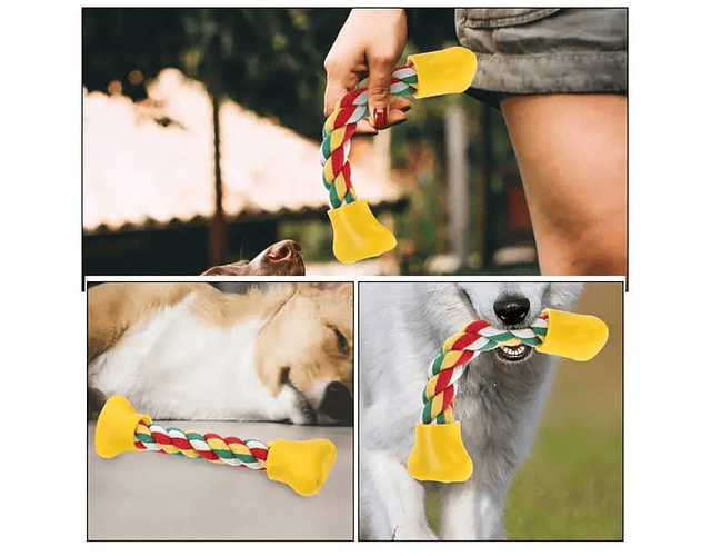 Juguete Para Perros Cuerda Tipo Hueso Para Mascotas 19 Cm