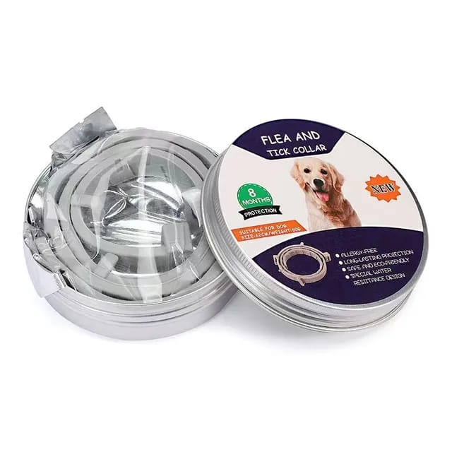 Collar Antiparasitario Para Perros - Pack De 2, Protección 8 Meses Contra Pulgas Y Garrapatas, Ajustable, 62 Cm