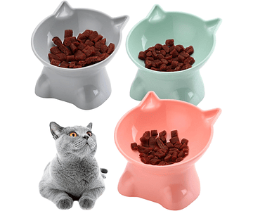 Cuenco Bowl Plato Inclinado Mascota Elevado Para Gatos Perro