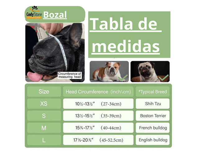 Bozal Corto Bozales Perros Braquiocefálico Bosal Talla S