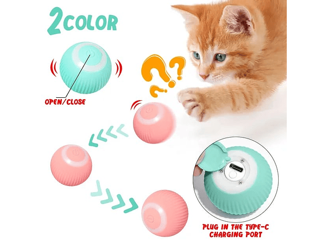 Pelota Para Gatos Juguete Robot Interactivo Gatos Pelota Usb 